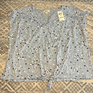 Women’s Blue and White Star Shirt 1X